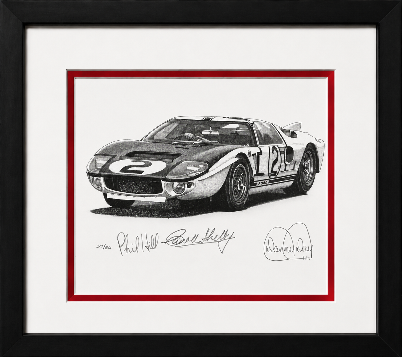 Ford GT40 Chassis 107 by Danny Day | Phil Hill  & Carroll Shelby Autographed