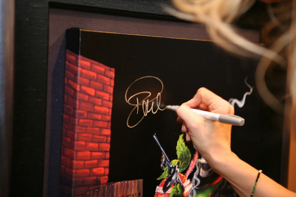Michael Godard Ollie Capone G Edition Pamela Anderson Signed Embellished Canvas