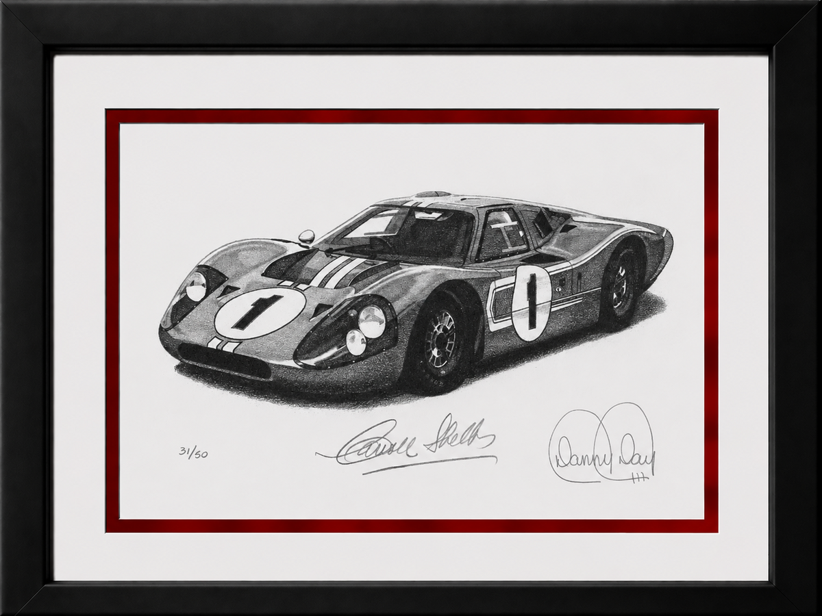 Ford GT40 Mk IV by Danny Day | Carroll Shelby Autographed COA Framed
