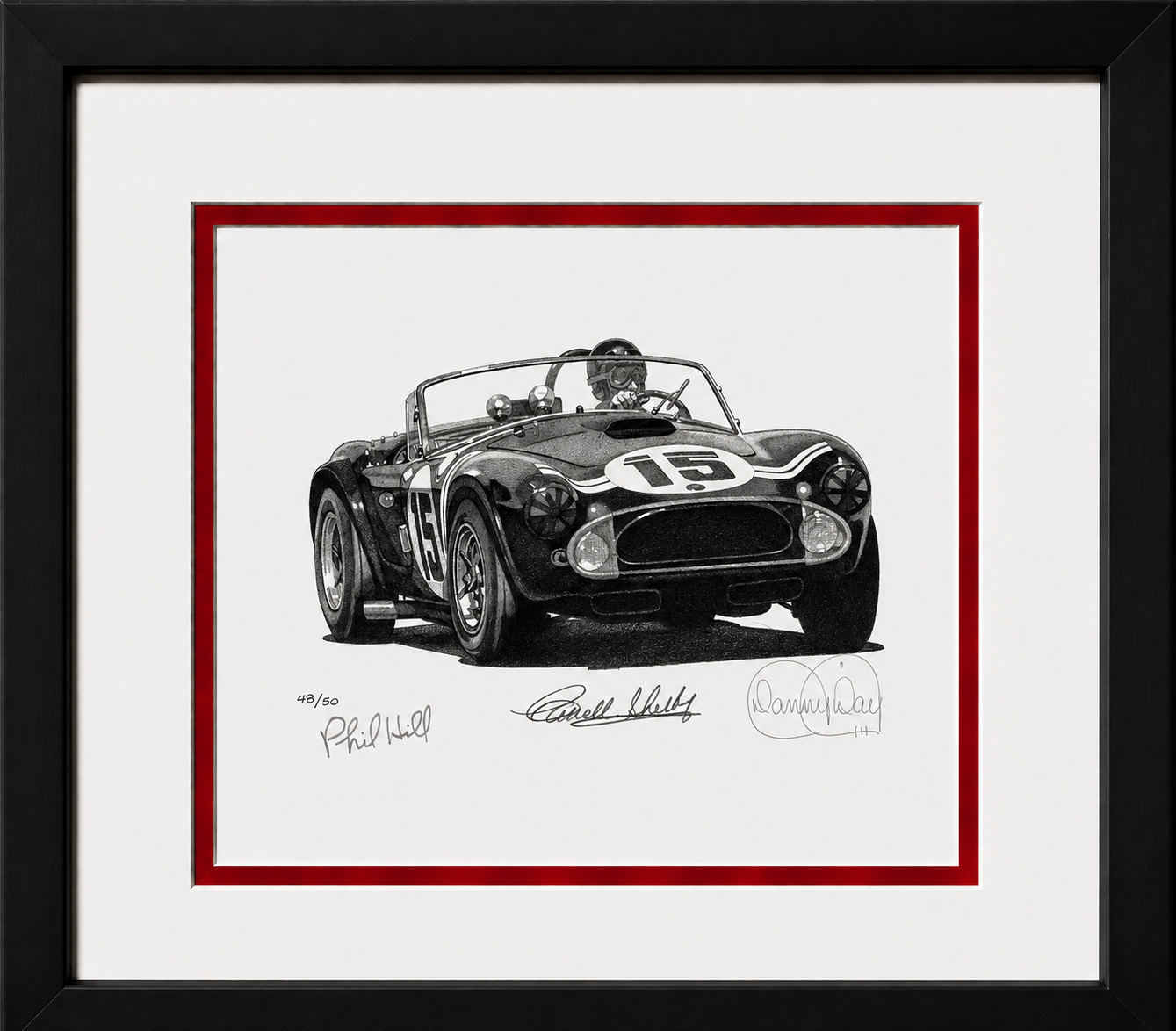 Shelby Cobra  CSX2128 by Danny Day | Phil Hill & Carroll Shelby Autographed