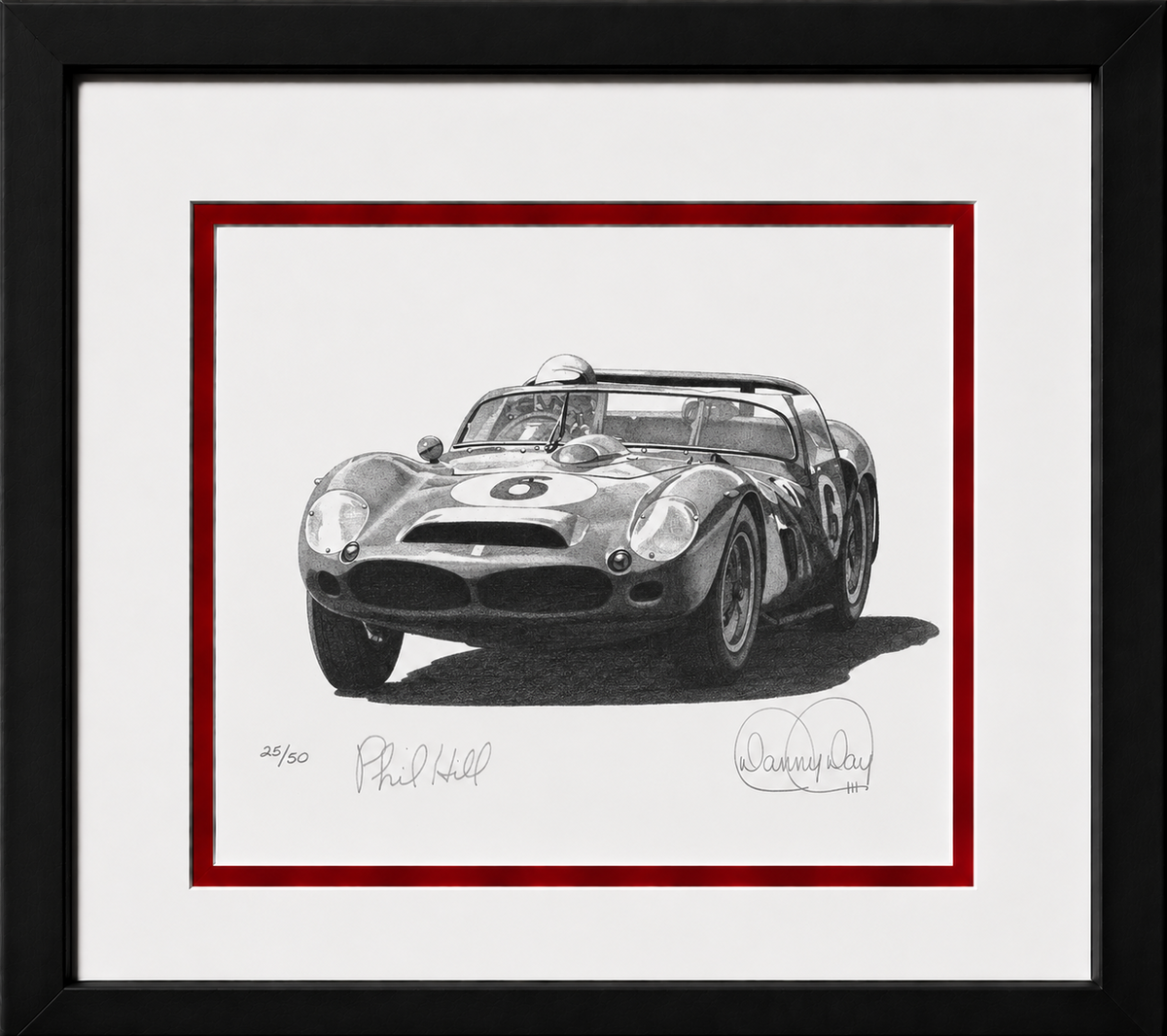 Ferrari 330 TRI/LM Chassis 0808 by Danny Day | Phil Hill Autographed | Framed