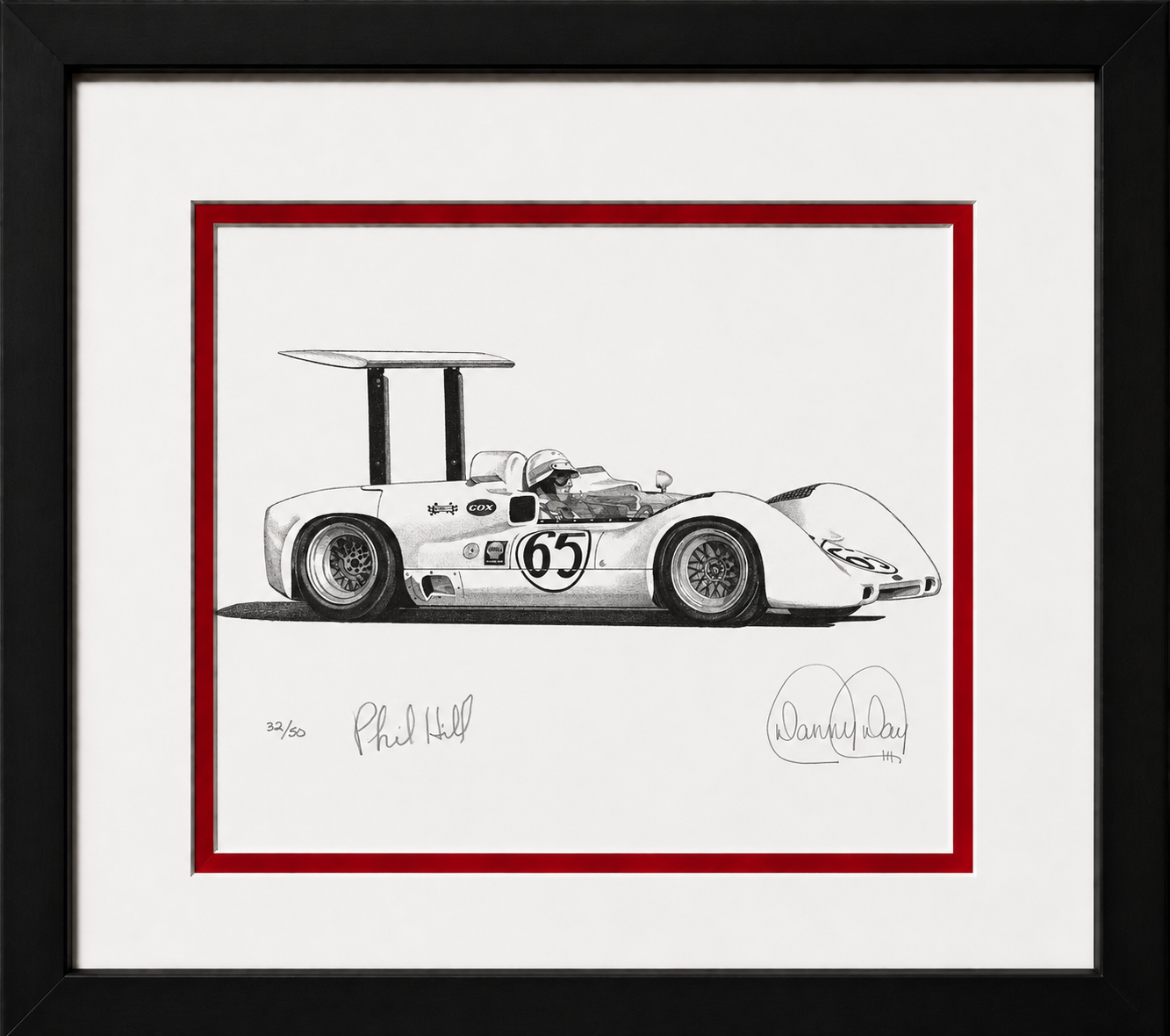 1966 Chaparral 2E by Danny Day | Phil Hill Autographed |