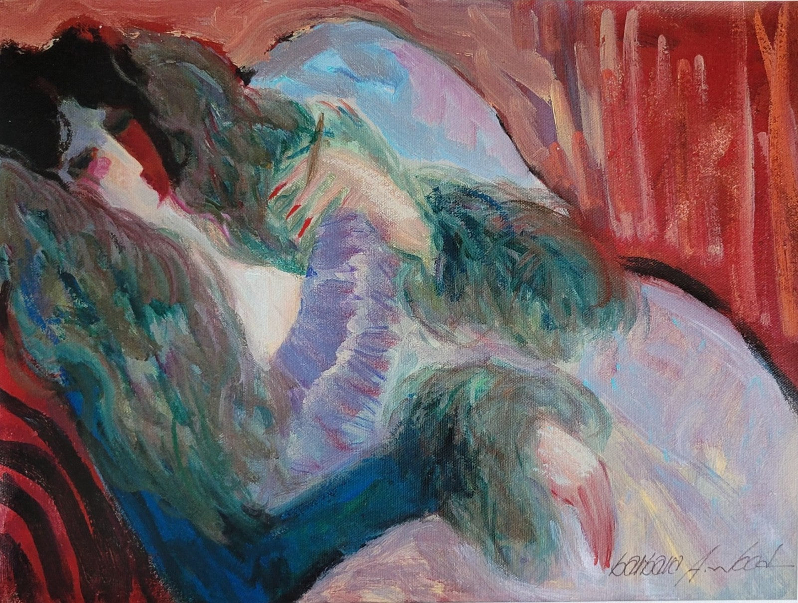 BARBARA A. WOOD – “BOUDOIR” – AP 31/50 – SIGNED GICLÉE ON CANVAS – COA