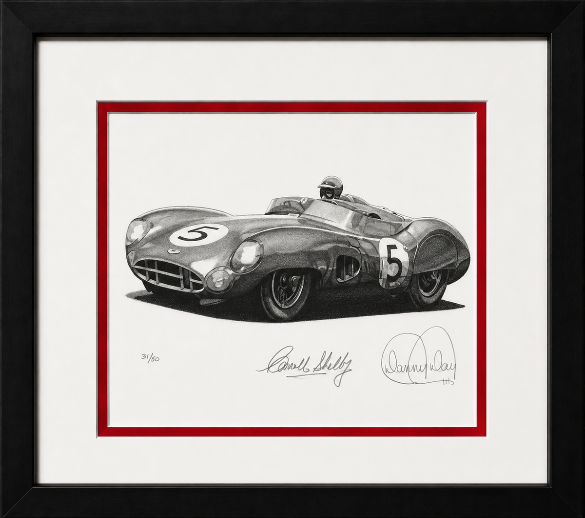 1959 Aston Martin DBR1 Le Mans Winner by Danny Day | Carroll Shelby Autographed