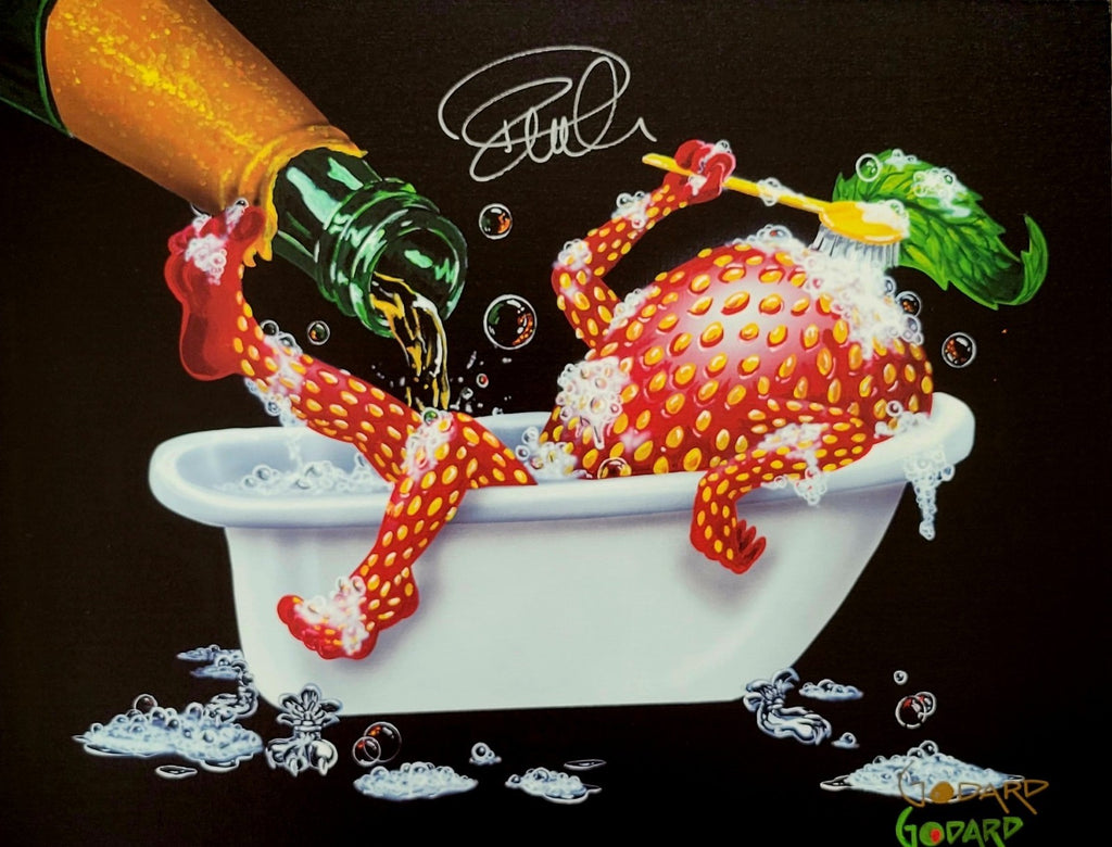 RARE! "Bubbly Bath 2" by Michael Godard — #18/150 — Pam Anderson Autographed